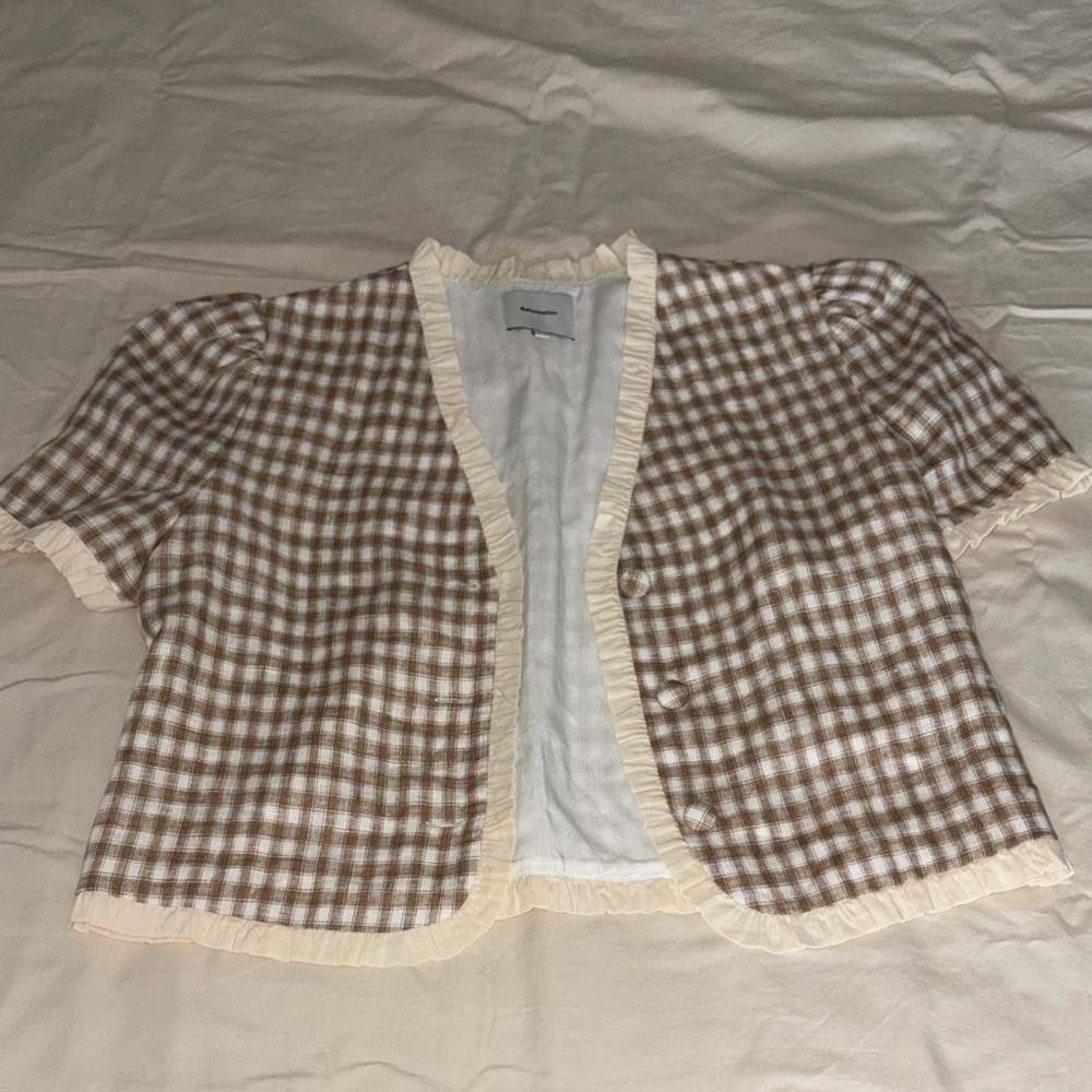 Reformation Cream Blouse
